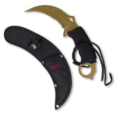 Golden Tactical Karambit - Fixed Blade Karambit - Curved Knives ...