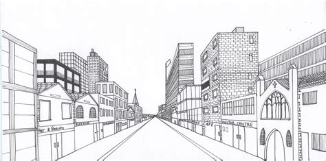 Street Perspective Drawing at PaintingValley.com | Explore collection ...