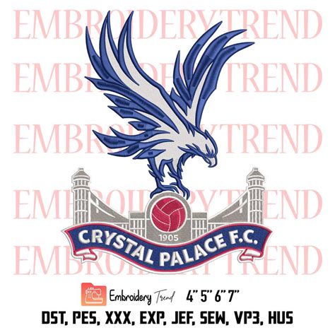 Crystal Palace Football Club Logo Embroidery, Football Embroidery ...