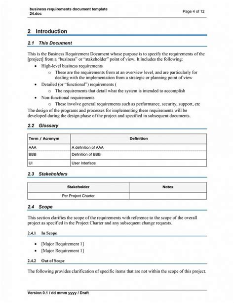 Example Business Requirements Document Template – Atlanticcityaquarium.com