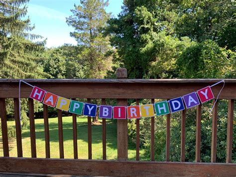 Rainbow Happy Birthday Banner Rainbow Banner Rainbow Theme - Etsy