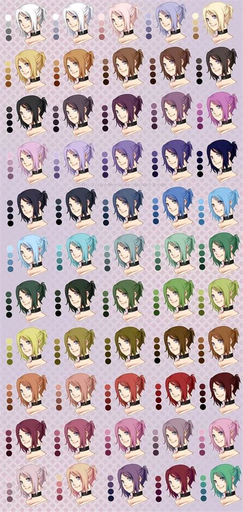 Anime Hair Color Palette