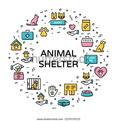 Animal Shelter Logo Design Template Set Stock Vector (Royalty Free ...