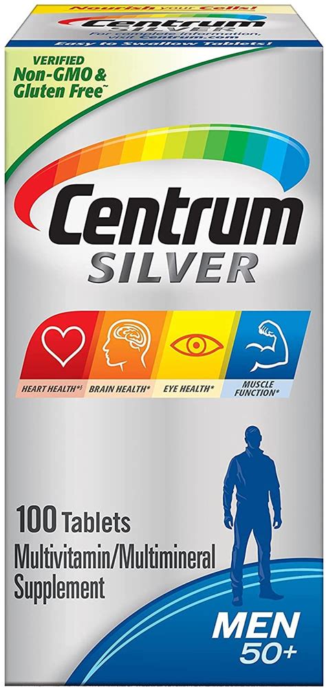 Buy Centrum Silver Men 50 + Multi/multimineral 100 s (2 Pack) Online at ...