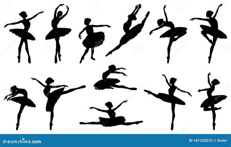 Ballerina Silhouette Ballet Dance Poses Stock Vector - Illustration of ...