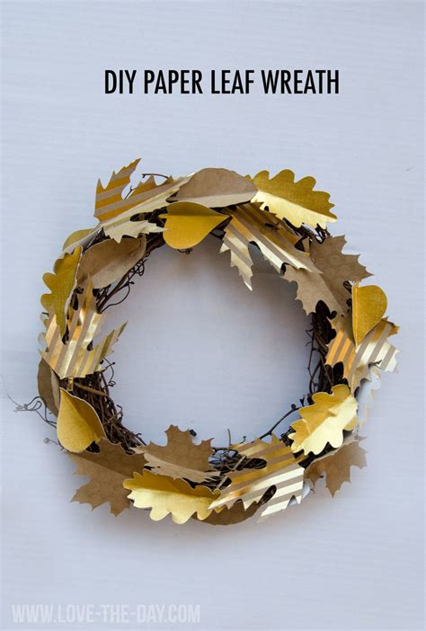 DIY Paper Leaf Wreath Tutorial on Love The Day by Lindi Haws