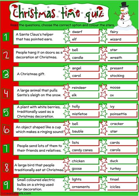 Christmas Adjectives Worksheet Pdf – AlphabetWorksheetsFree.com