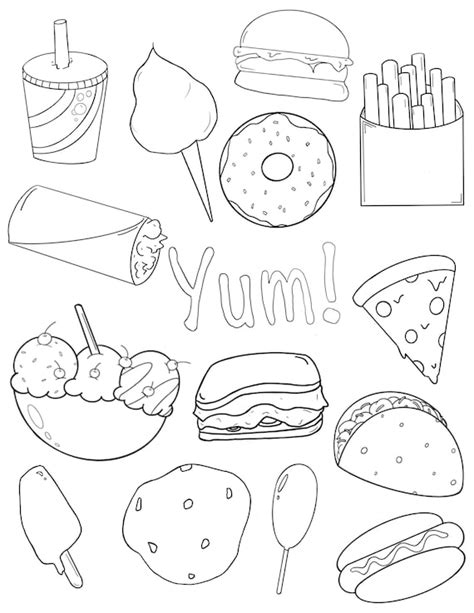 Printable Coloring Pages Of Food