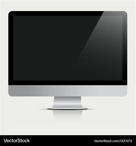 Computer monitor with black screen Royalty Free Vector Image