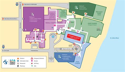 Jacksonville hospital map - Map of Jacksonville hospital (Florida - USA)