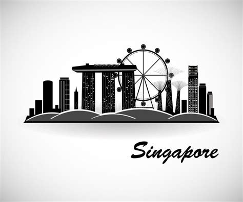 Singapore Skyline. City Silhouette Stock Vector - Illustration of ...