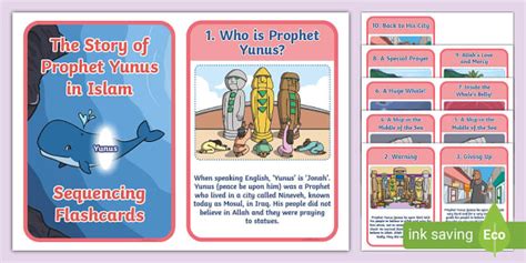 The Story of Prophet Yunus in Islam Sequencing Flashcards