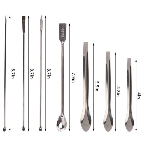 24 Pieces Stainless Steel Lab Spatula Micro Lab Scoop Stainless Steel ...