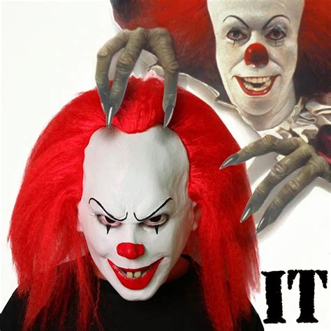 Classic Pennywise Mask Horror Scary Evil Clown Halloween Costume ...