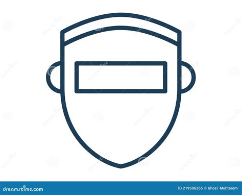 Welding Mask Single Icon White Isolated Background with Outline Style ...