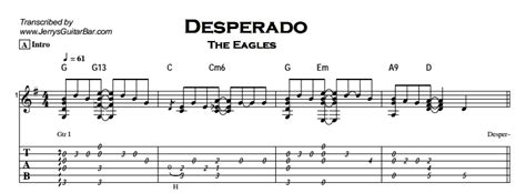 The Eagles – Desperado | Guitar Lesson, Tab & Chords | JerrysGuitarBar