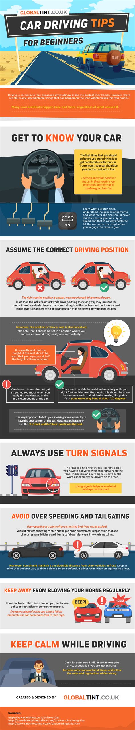 Car Driving Tips for Beginners (Infographic) - Global Tint UK