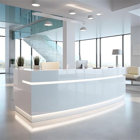 Premium Photo | White reception desk in a modern office