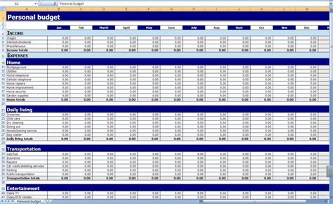 Monthly Expenses Spreadsheet Template Excel | Excel budget, Excel ...