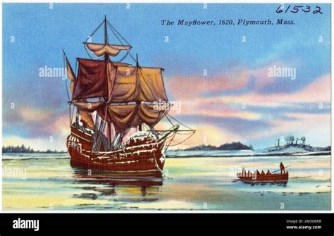 The Mayflower, 1620, Plymouth, Mass. , Sailing ships, Mayflower Ship ...