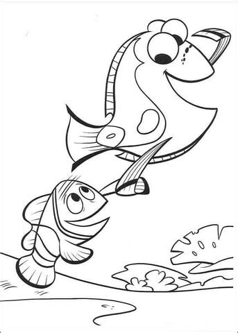 Dory And Nemo coloring page | SuperColoring.com