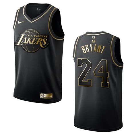 Men’s Los Angeles Lakers #24 Kobe Bryant Golden Edition Jersey – Black ...