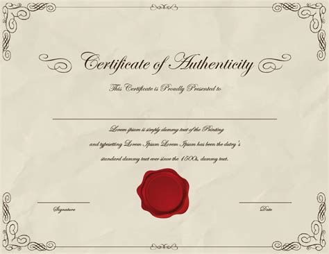 37 Certificate of Authenticity Templates (Art, Car, Autograph, Photo)