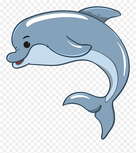 Blue Leaping Dolphin Svg Clip Arts - Gambar Lumba Lumba Kartun - Png ...