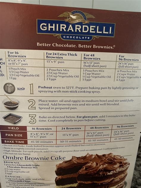 Ghirardelli Brownie Instructions | Ghirardelli brownie mix recipe, Cake ...