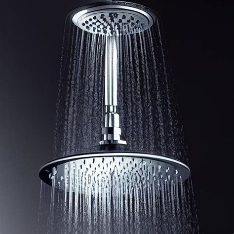 Premium Photo | Double shower heads with falling clean water close up d ...