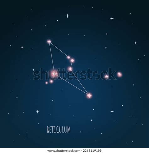 Vector Illustration Reticulum Constellation Dark Blue Stock Vector ...