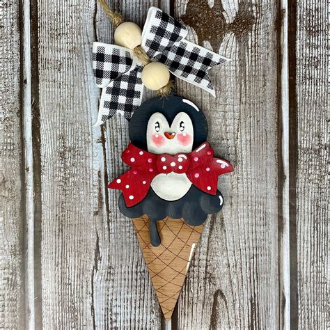 Penguin Ice-cream Cone Ornament/bear Deer Cone Ornament - Etsy