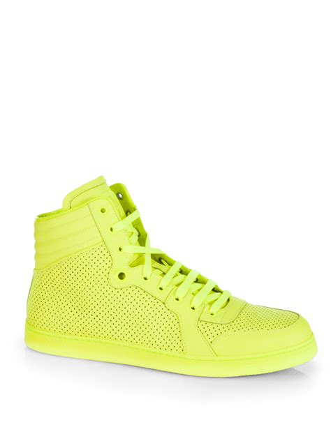 Gucci Coda Neon Hightop Sneakers in Yellow for Men | Lyst