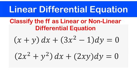 What Is Linear And Non Linear Differential Equation - Printable ...