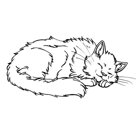 Sleeping cat lineart by Xiphosuras on DeviantArt