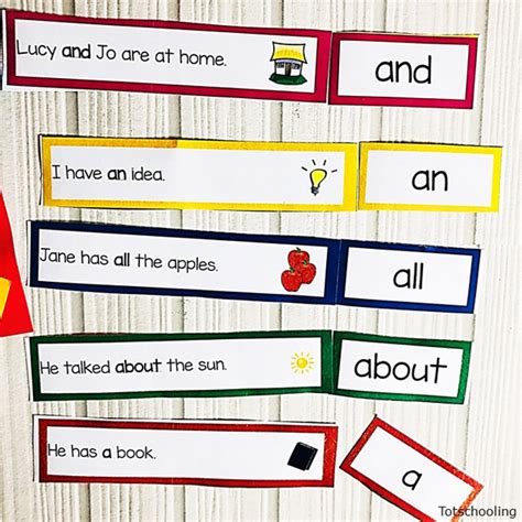 Sight Word Sentence Strips | Totschooling - Toddler, Preschool ...