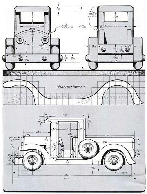 Wooden Toy Pickup Truck Plans • WoodArchivist