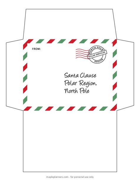 Printable Letter to Santa Envelope Templates