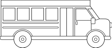 School Bus Line Art - Free Clip Art