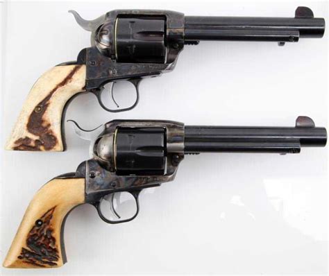 PAIR OF ENGRAVED RUGER NEW VAQUERO .45 PISTOLS