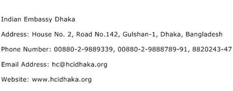 Indian Embassy Dhaka Address, Contact Number of Indian Embassy Dhaka