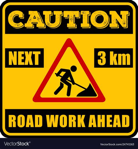 Road work ahead sign Royalty Free Vector Image