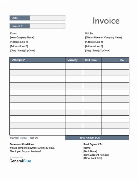 48+ Excel Simple Invoice Template Images | Invoice Template Ideas