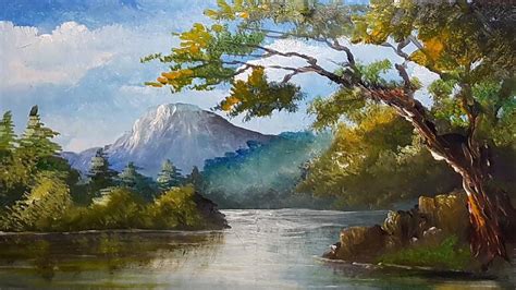 How to Draw Beautiful Mountain Lake | Acrylic Landscape Painting For ...