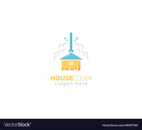 Clean house logo design Royalty Free Vector Image