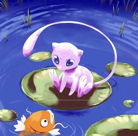 Mew is such an adorable pokemon, especially in mew fan art paintings ...