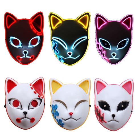 Demon Slayer Fox Mask Japanese Anime Ghost Blade Cosplay Costume Props ...