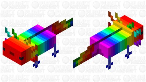 Rainbow Axolotl Minecraft Mob Skin