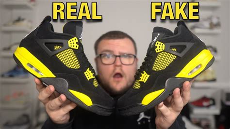 GREAT FAKES! Air Jordan 4 Thunder FAKE VS REAL - YouTube