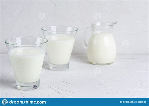 Homemade Fermented Drink - Kefir or Bulgaros on a White Background with ...